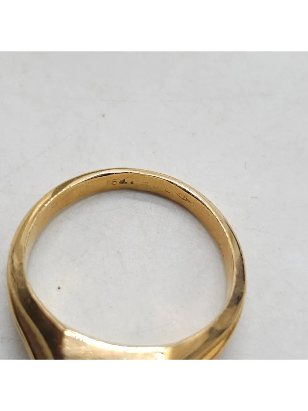 Vintage Karatclad Mens Ring With Clear Stone 18K HGE Marked Size 11.5 Textured